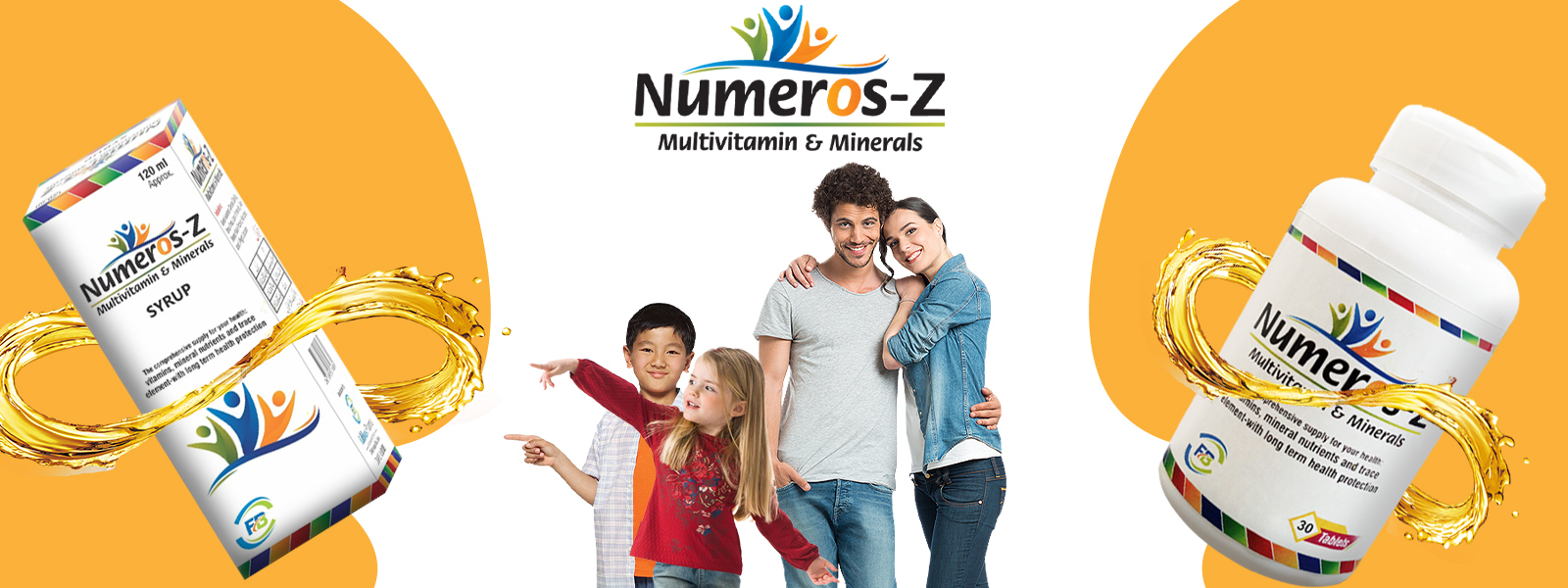 Multivitamin Tablets and Syrup Banner Zumeros Z